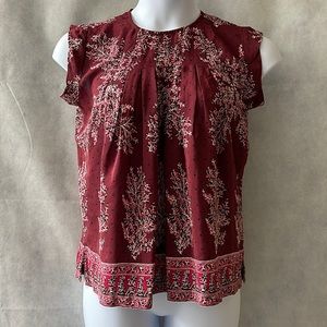 Madewell Silk Scarf Print Top size XS